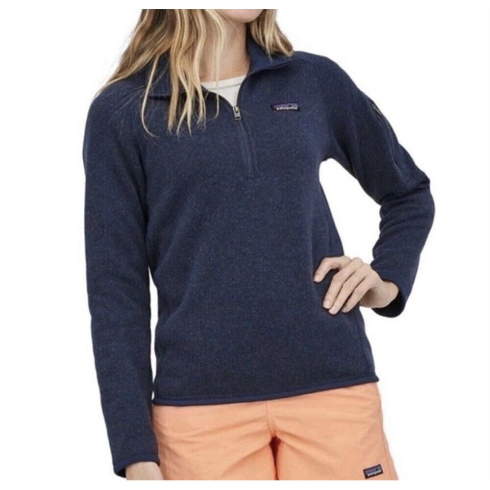 Patagonia Better Sweater Womens S Blue 1/4 Zip Fleece Pullover Sweatshirt Pocket